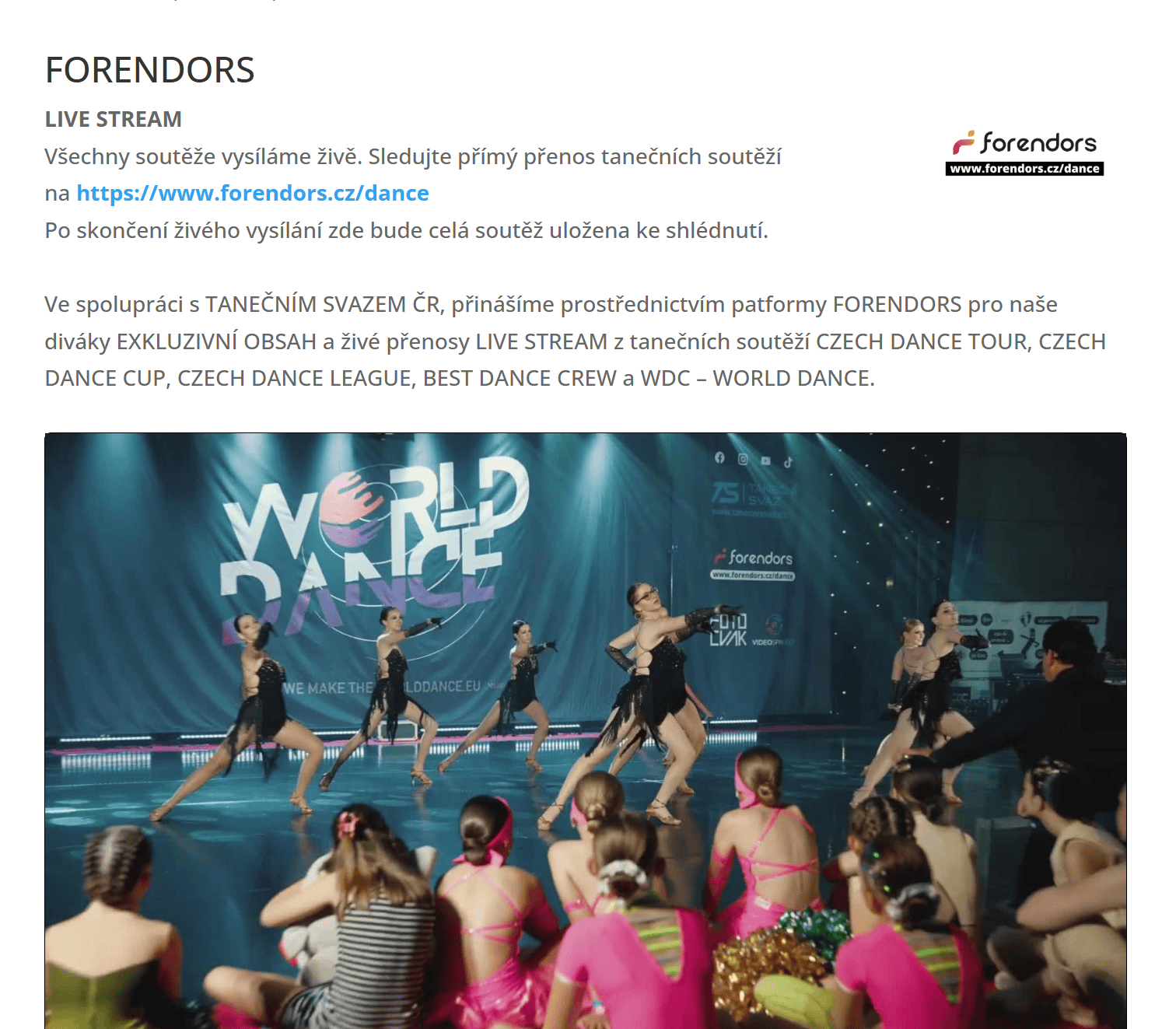 Mediální partneři taneční soutěže CZECH DANCE TOUR
