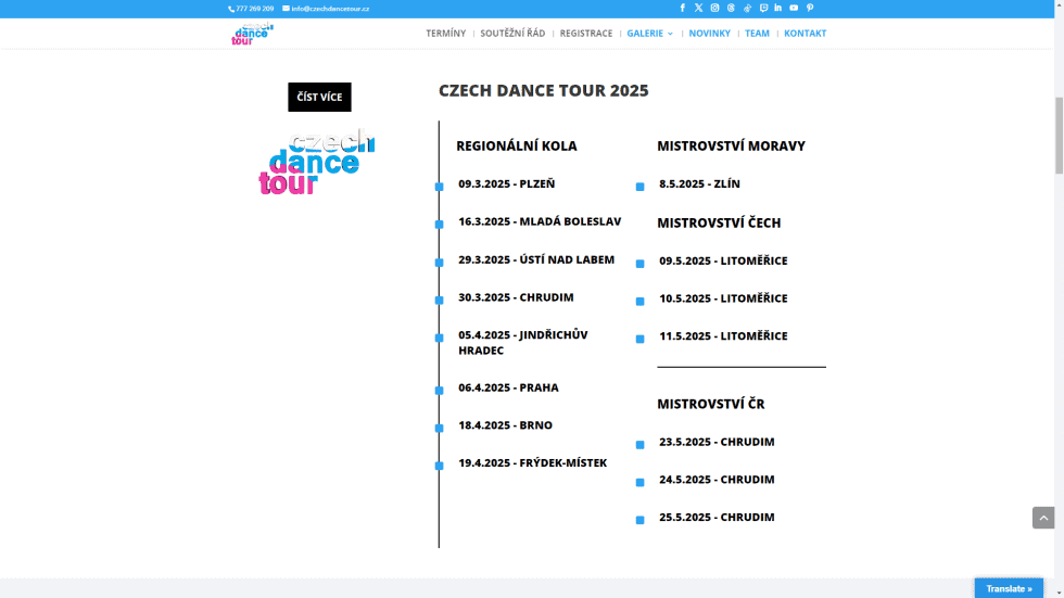 CZECH DANCE TOUR | Postupová taneční soutěž - CZECH DANCE TOUR